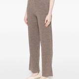 Pantaloni a gamba larga in maglia in marrone Gotha - donna 