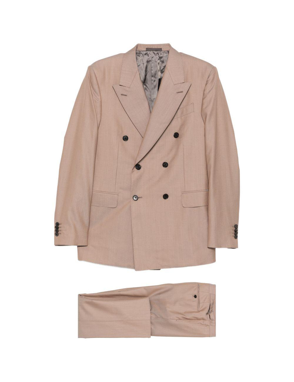 Completo doppiopetto in beige Caruso - uomo 