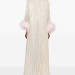 Abito lungo con piume in avorio Self-Portrait - donna 