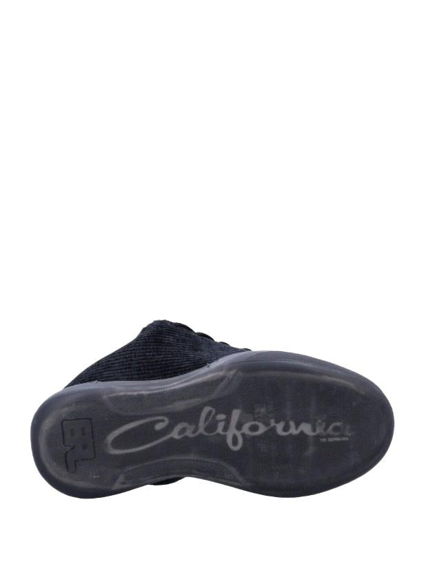 Sneakers in velluto a coste vamp in nero 
