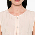 Top lungo con spacco centrale in rosa Forte forte - donna 