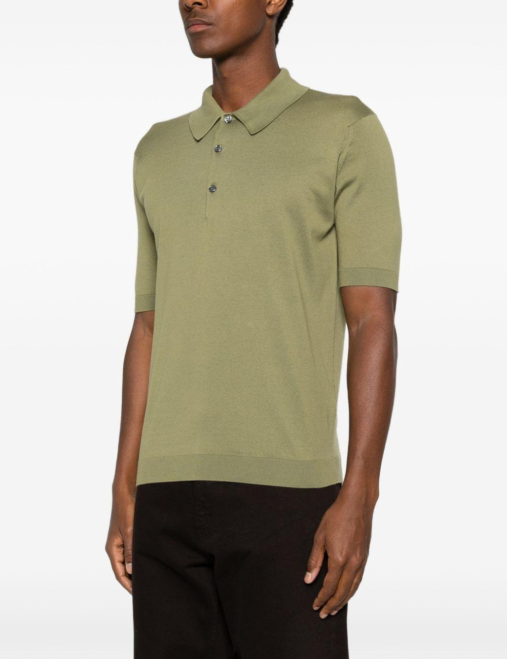 Polo a maniche corte in verde John smedley - uomo 