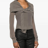 Giacca biker classica in talpa Rick Owens - donna 