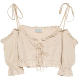 Top crop in pizzo sangallo in beige Guess USA - donna 