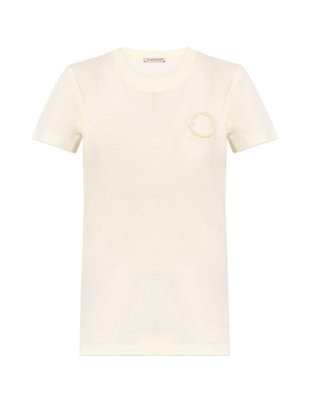 T-shirt con logo in bianco Moncler - donna 