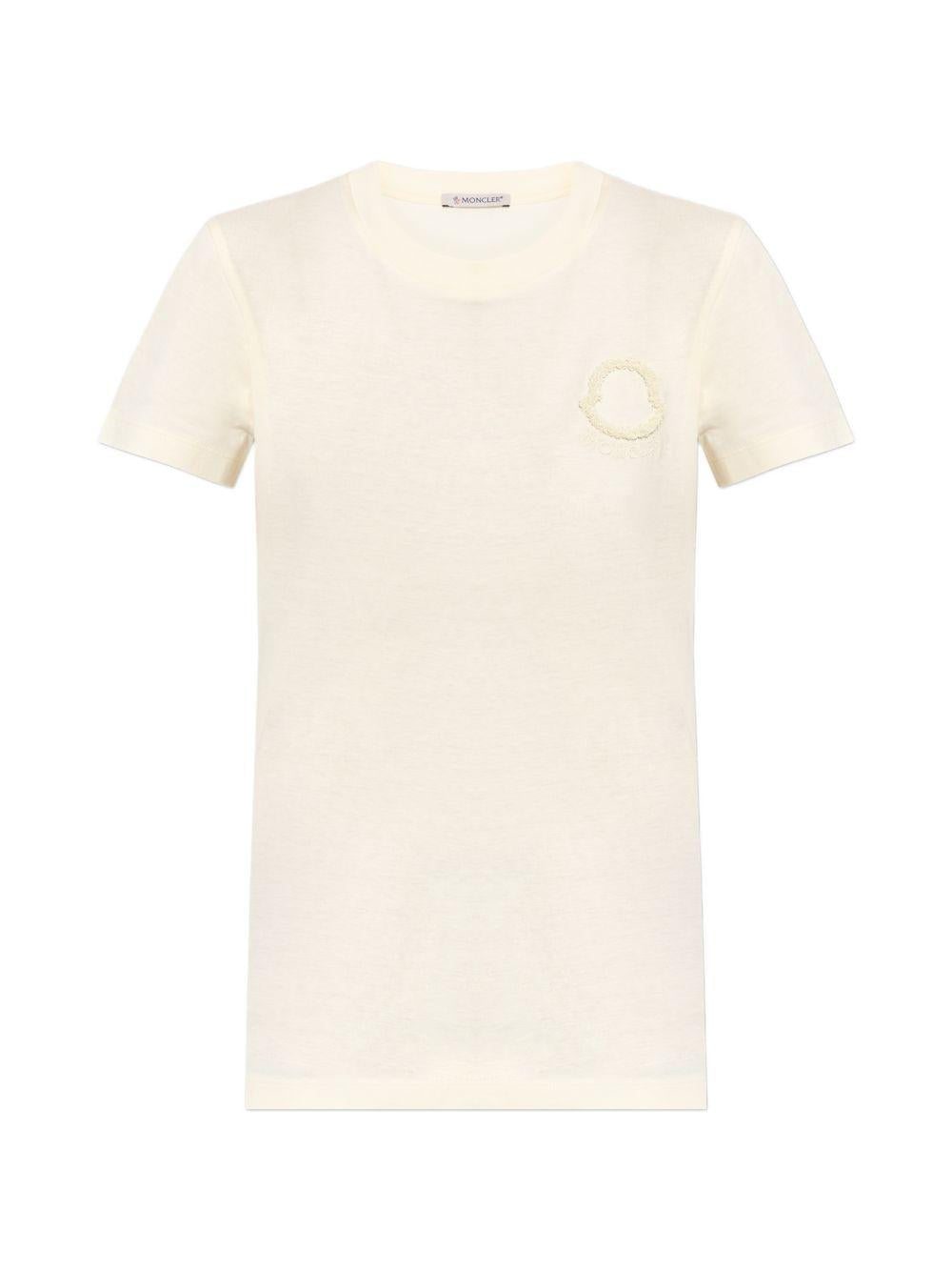 T-shirt con logo in bianco Moncler - donna 
