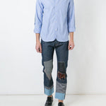 Camicia con dettaglio toppe in azzurro Junya Watanabe MAN - uomo 