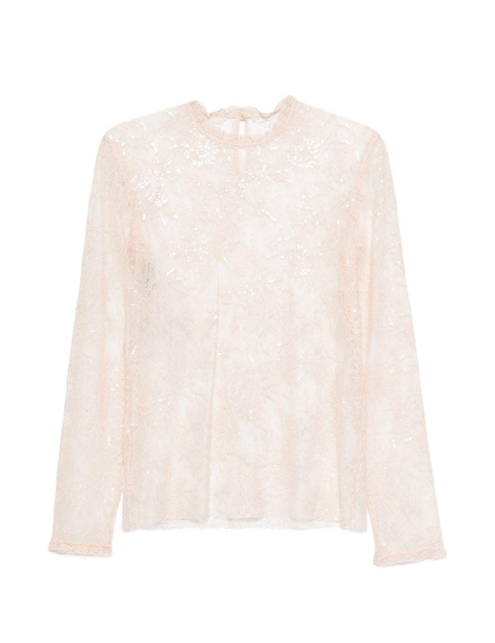 Top in pizzo rosa Alberta Ferretti - donna 