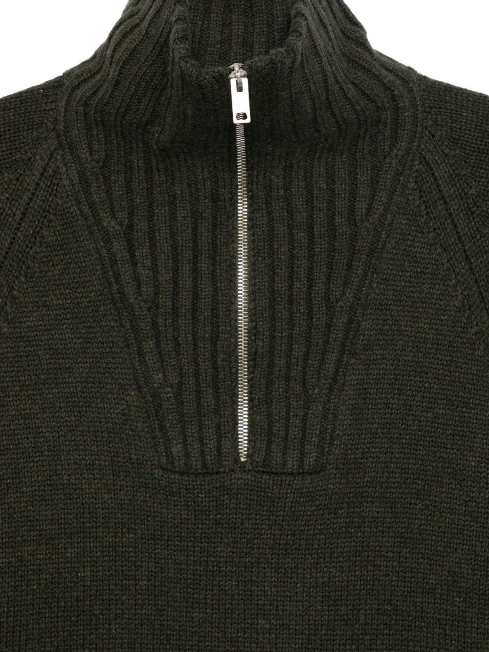 Maglione con mezza zip e toppa sui gomiti in verde Fay - uomo 