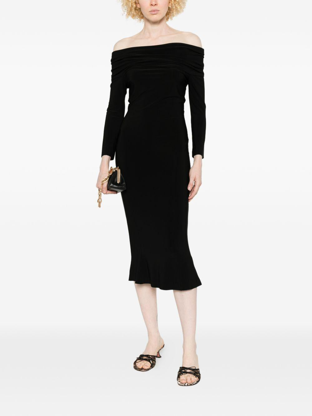 Abito con spalle scoperte in nero Norma kamali - donna 