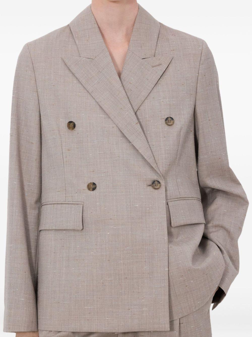 Blazer doppiopetto Norma con revers a lancia in taupe Loulou de saison - donna 