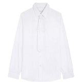 Camicia con dettaglio cravatta in cotone bianco 