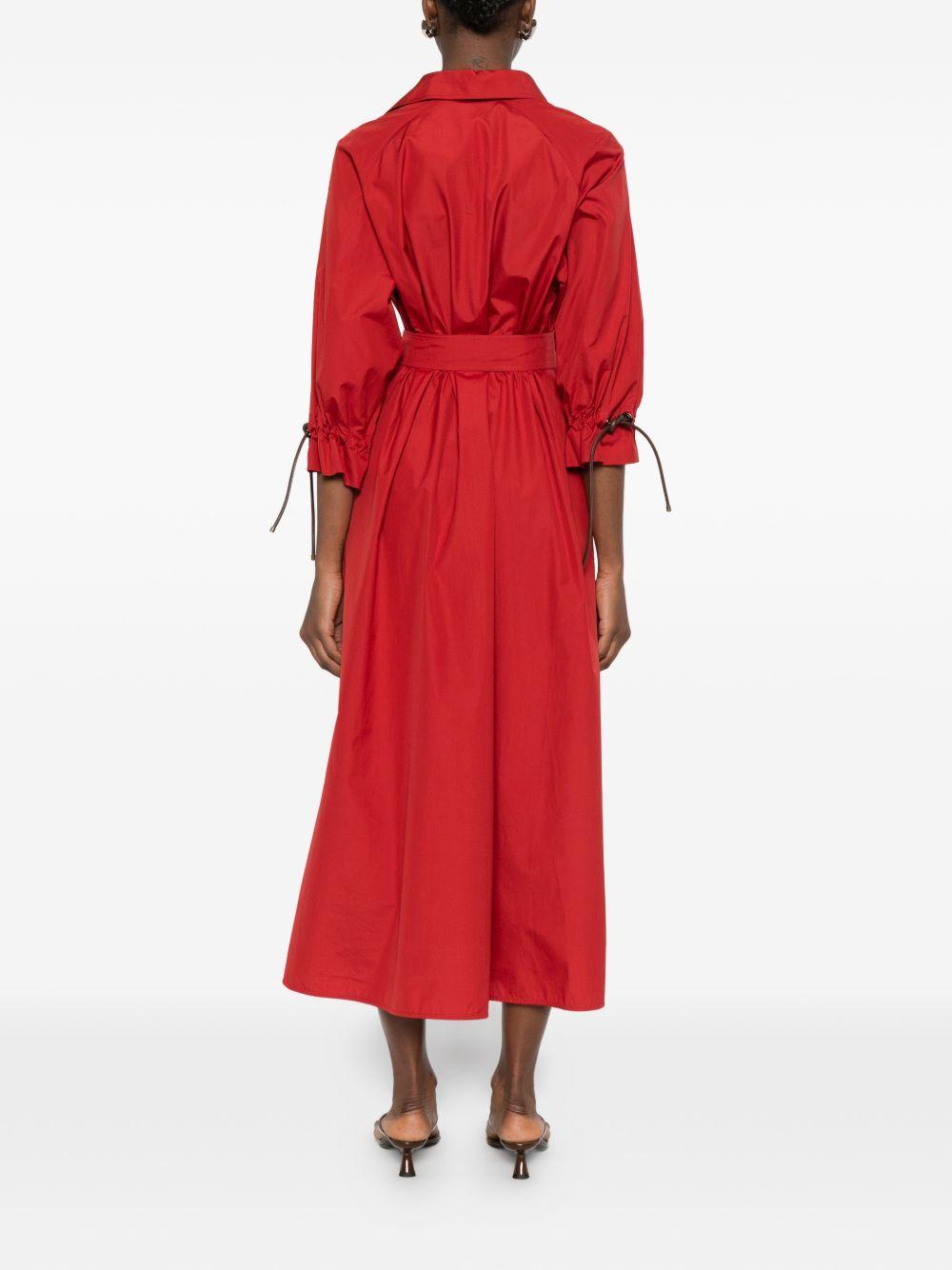 Abito a camicia con pieghe in rosso Max Mara - donna 