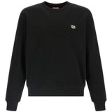 Maglione girocollo con logo e toppa in nero Kenzo - uomo 