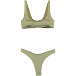 Bikini con finitura metallica in verde Venuja - donna 