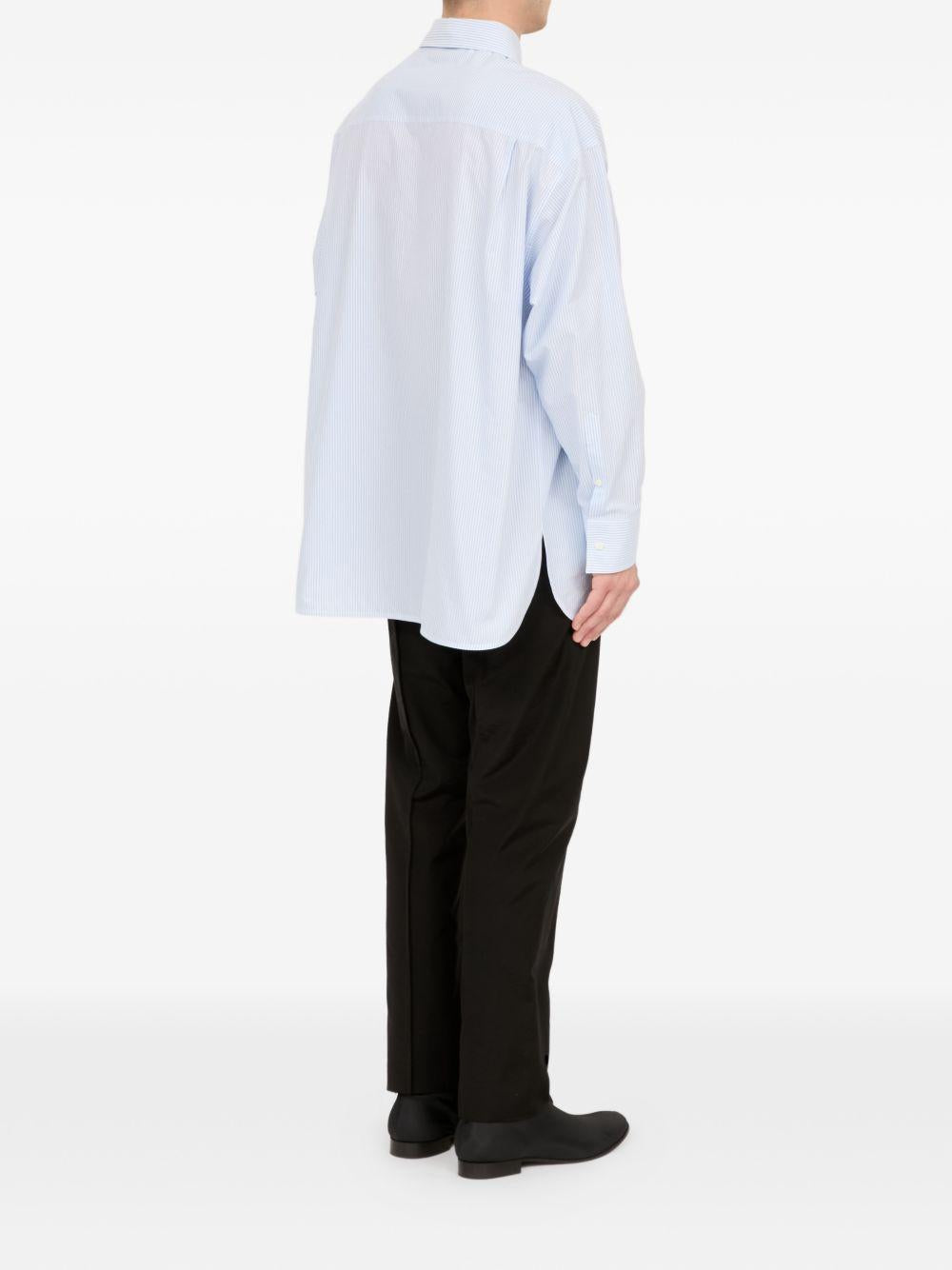 Camicia a righe in celeste Mm6 maison margiela - uomo 