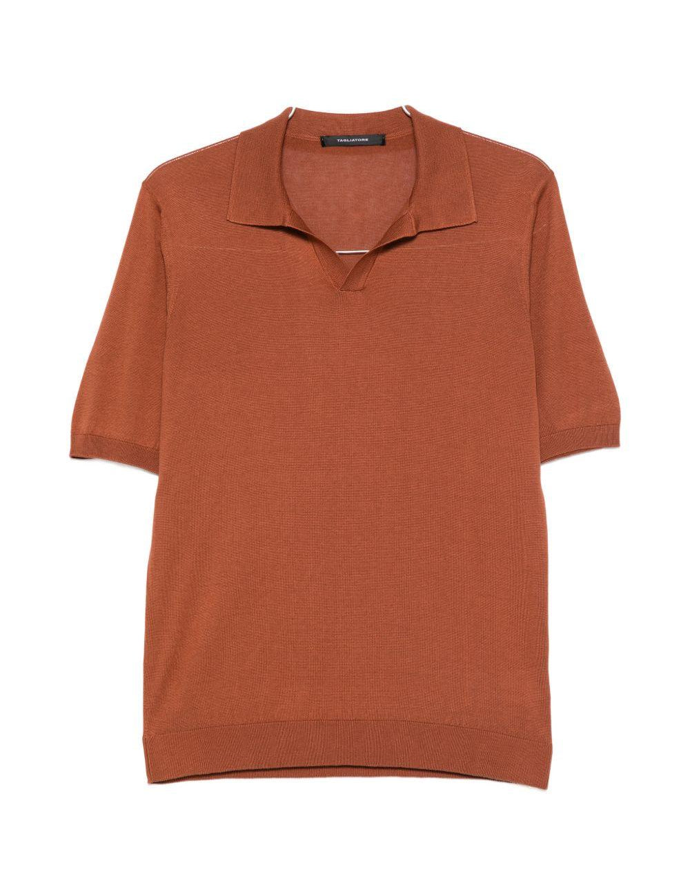 Polo a maniche corte keith in marrone Tagliatore - uomo 
