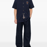 Camicia con colletto polo a contrasto in blu DROLE DE MONSIEUR - uomo 