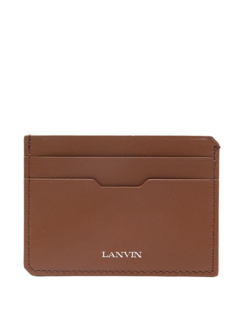 Portacarte con stampa in marrone Lanvin - uomo 