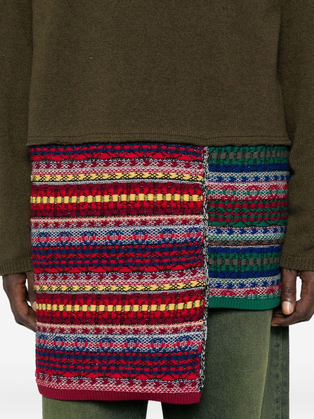 Maglia con patchwork in verde scuro Comme des garcons homme - uomo 