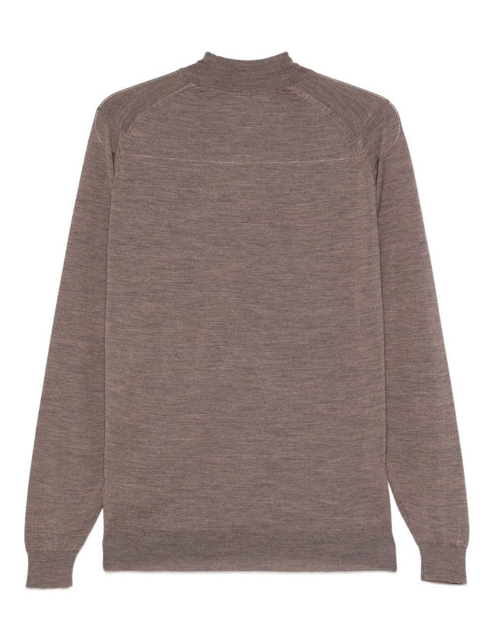 Maglione a collo alto in marrone John smedley - uomo 