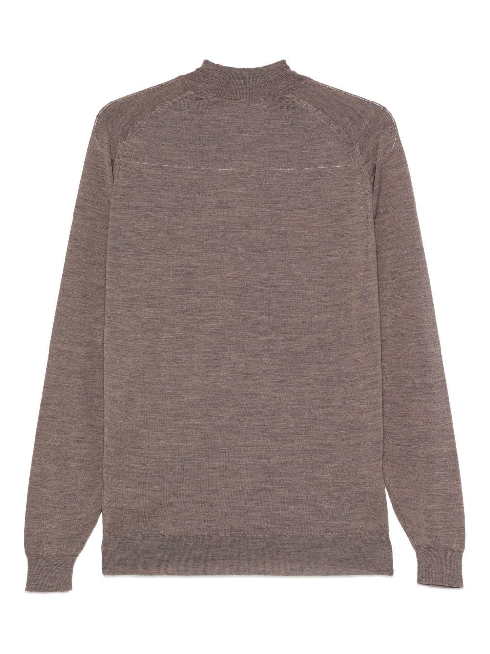 Maglione a collo alto in marrone John smedley - uomo 