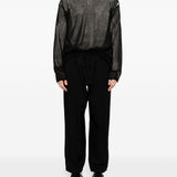 Maglione girocollo con effetto vissuto in nero Yohji yamamoto - uomo 
