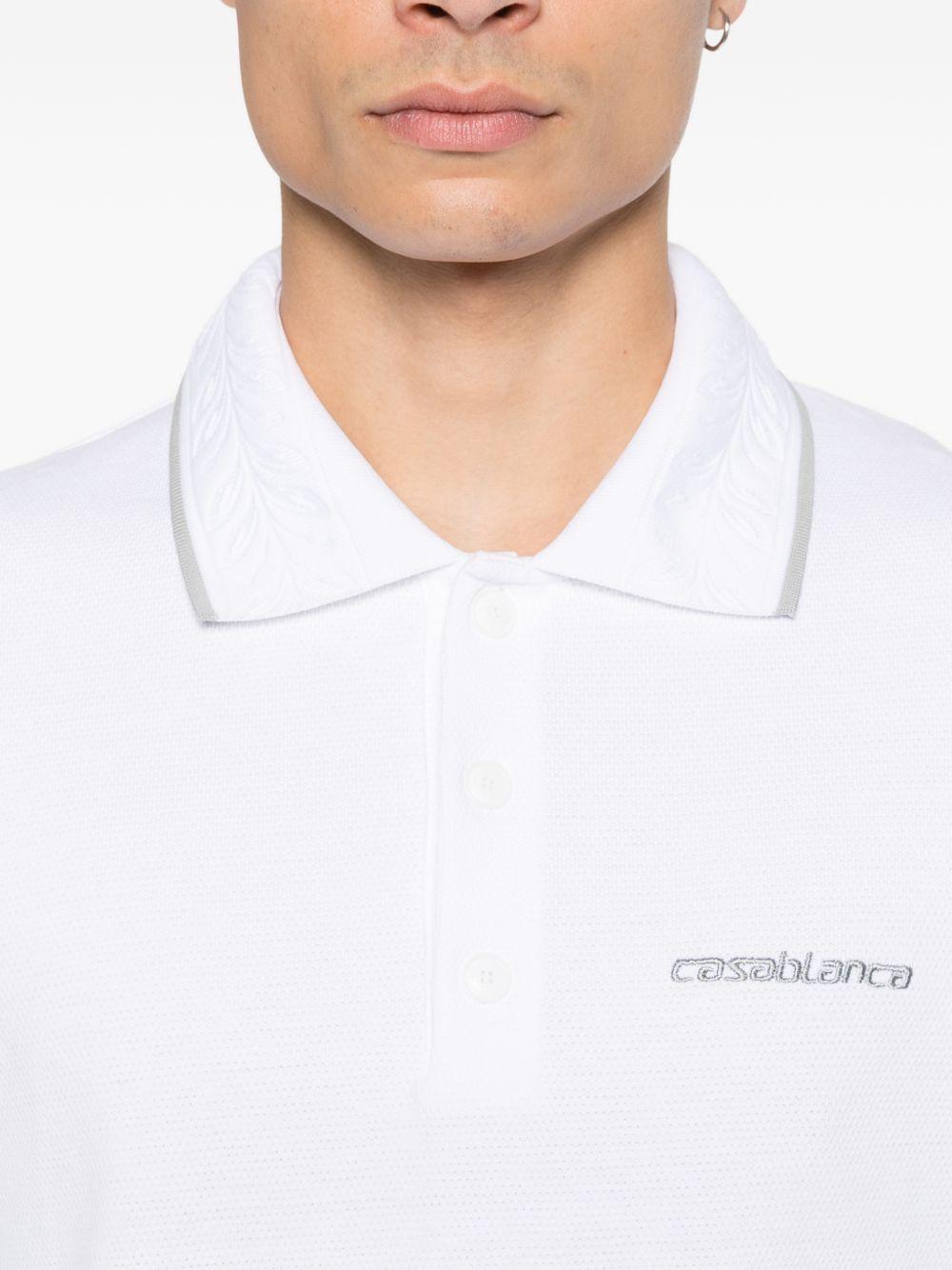 Polo con logo ricamato in bianco Casablanca - uomo 