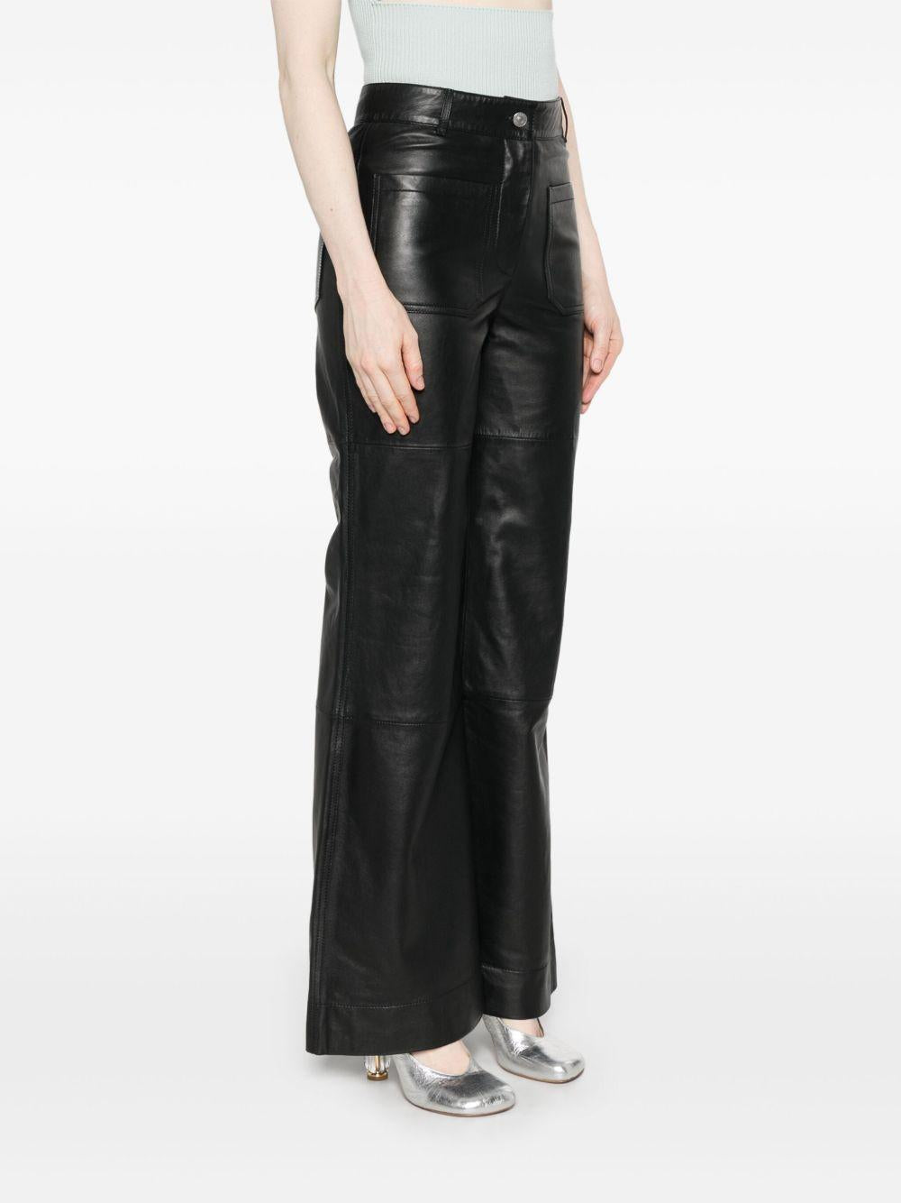 Pantaloni in pelle in nero Victoria beckham - donna 