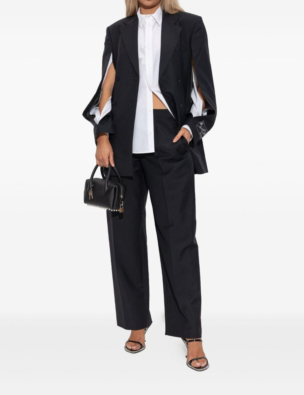 Pantaloni sartoriali a vita media in nero Alexander wang - donna 