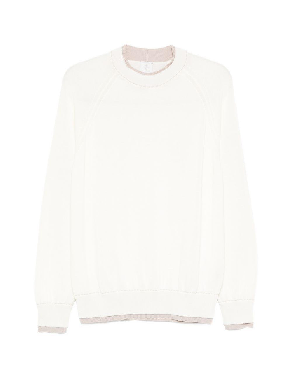 Maglia girocollo in bianco e beige Eleventy - uomo 