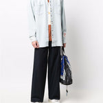 Camicia denim con borchie in celeste Golden goose - uomo 
