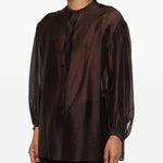 Camicia girocollo in marrone Yohji yamamoto - uomo 