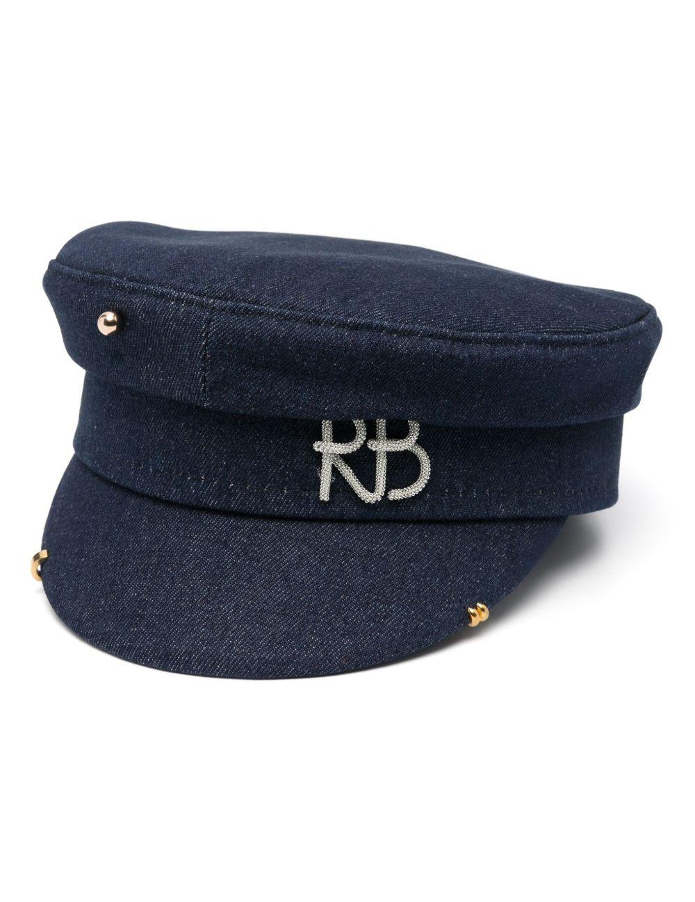 Cappello baker boy con dettagli piercing in blu di Ruslan Baginskiy - donna 