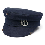 Cappello baker boy con dettagli piercing in blu di Ruslan Baginskiy - donna 