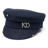 Cappello baker boy con dettagli piercing in blu di Ruslan Baginskiy - donna 
