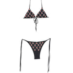 Bikini a traliccio decorato con cristalli in nero Venuja - donna 