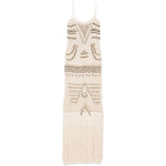 Abito lungo Takara con frange e decorazioni di perline in beige Bless - donna 