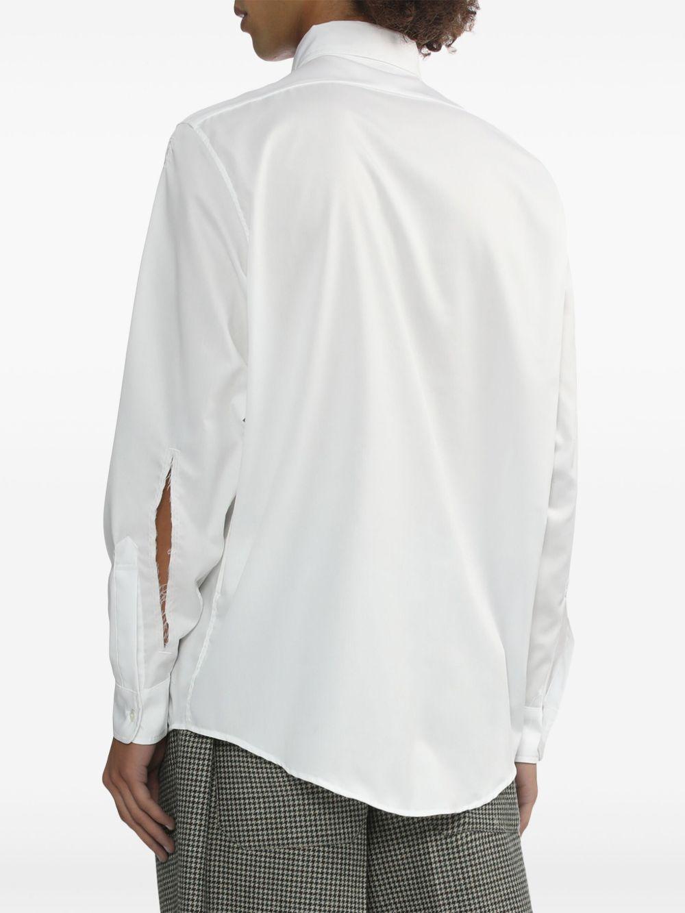Camicia con dettaglio cut-out in bianco Random Identities - uomo 