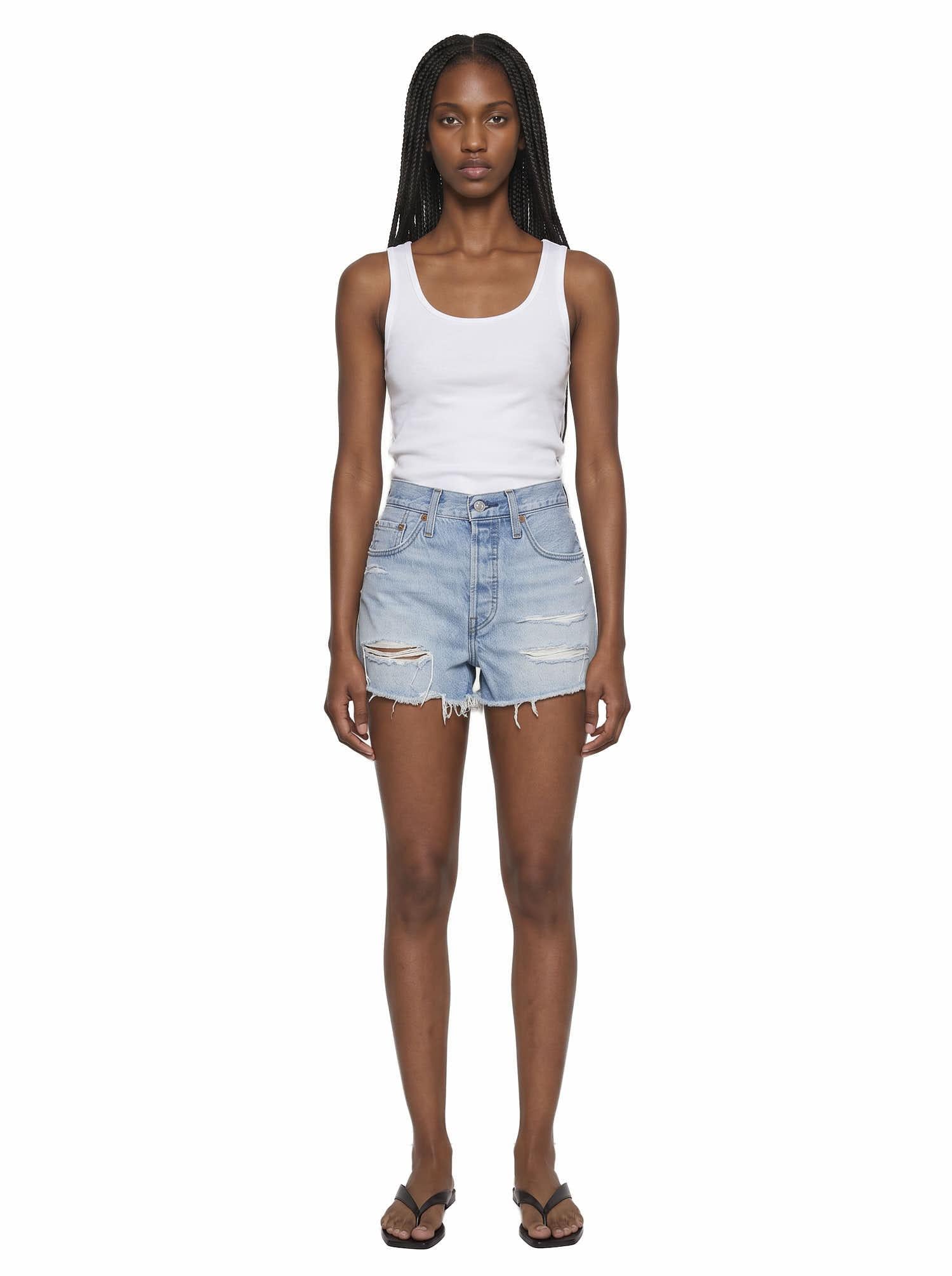 Shorts in denim 501 in celeste Levi's - donna 