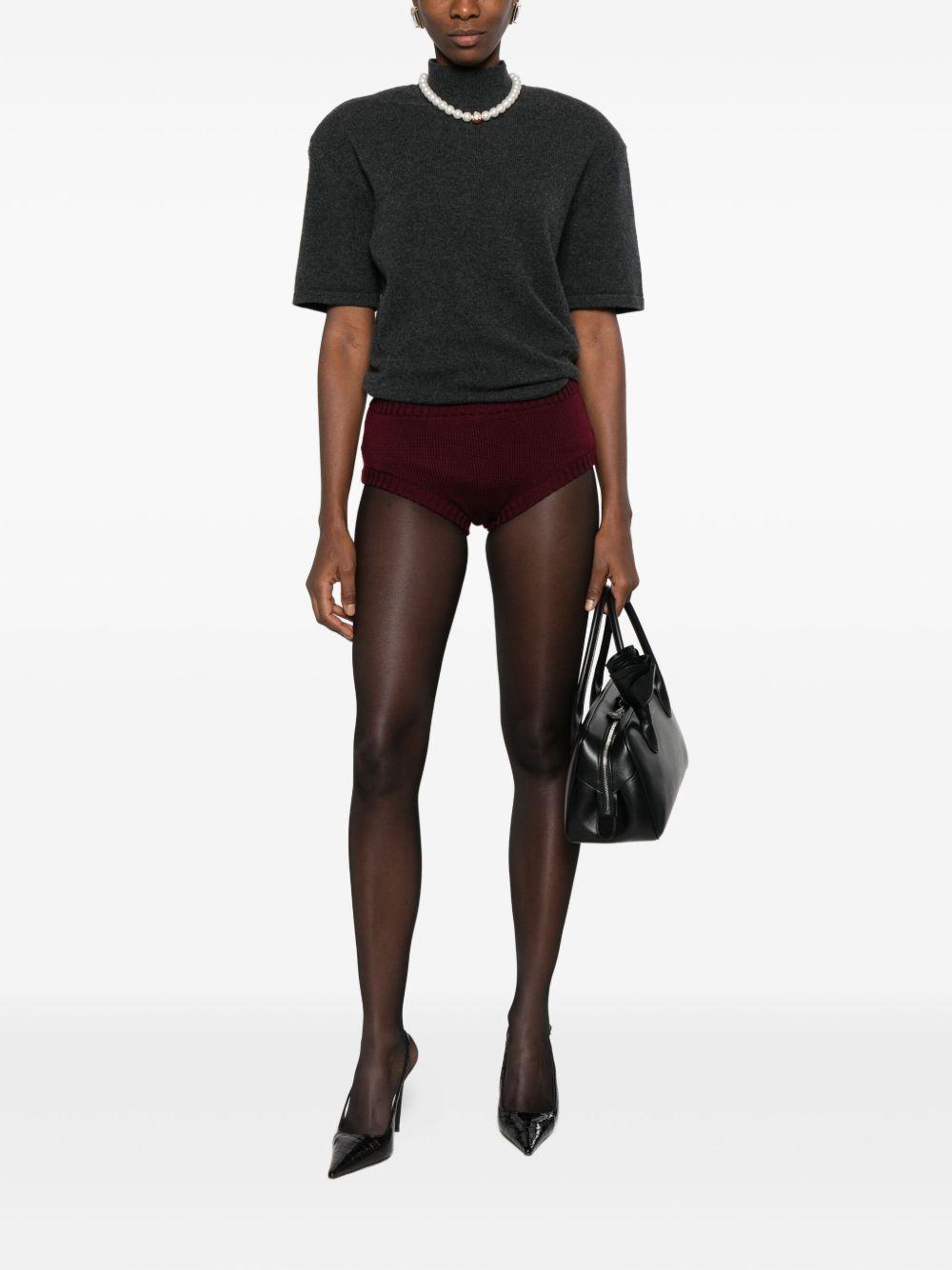Pantaloncini in maglia in bordeaux Rowen rose - donna 