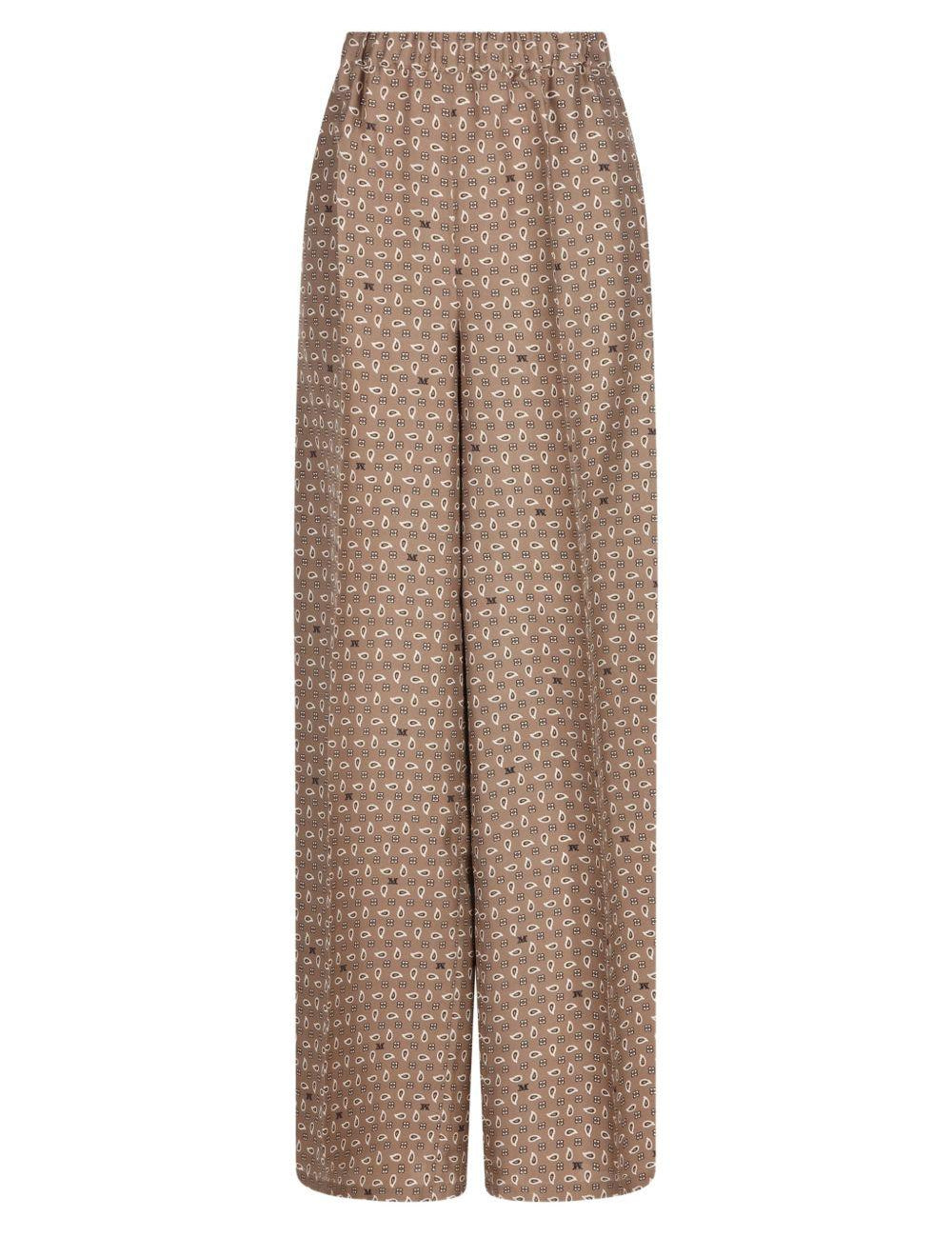 Pantaloni elasticizzati con fantasia in marrone Maxmara - donna 