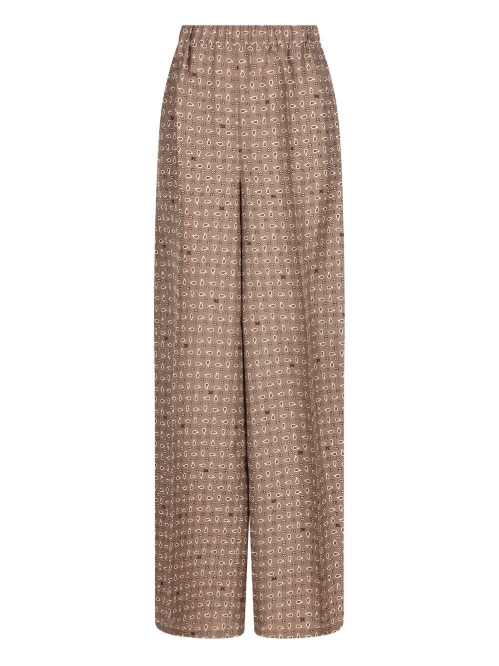 Pantaloni elasticizzati con fantasia in marrone Maxmara - donna 
