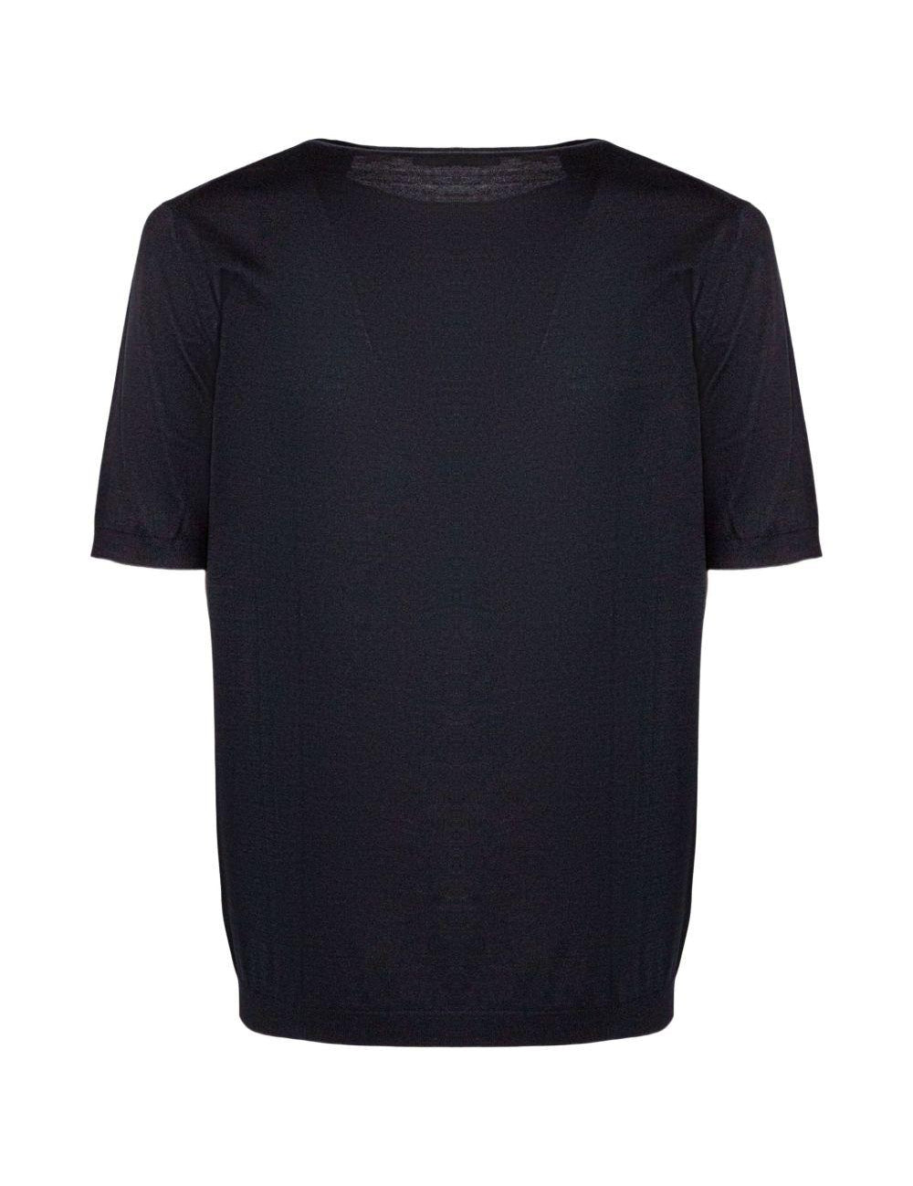 T-shirt in maglia a maniche corte  in nero Kangra - uomo 