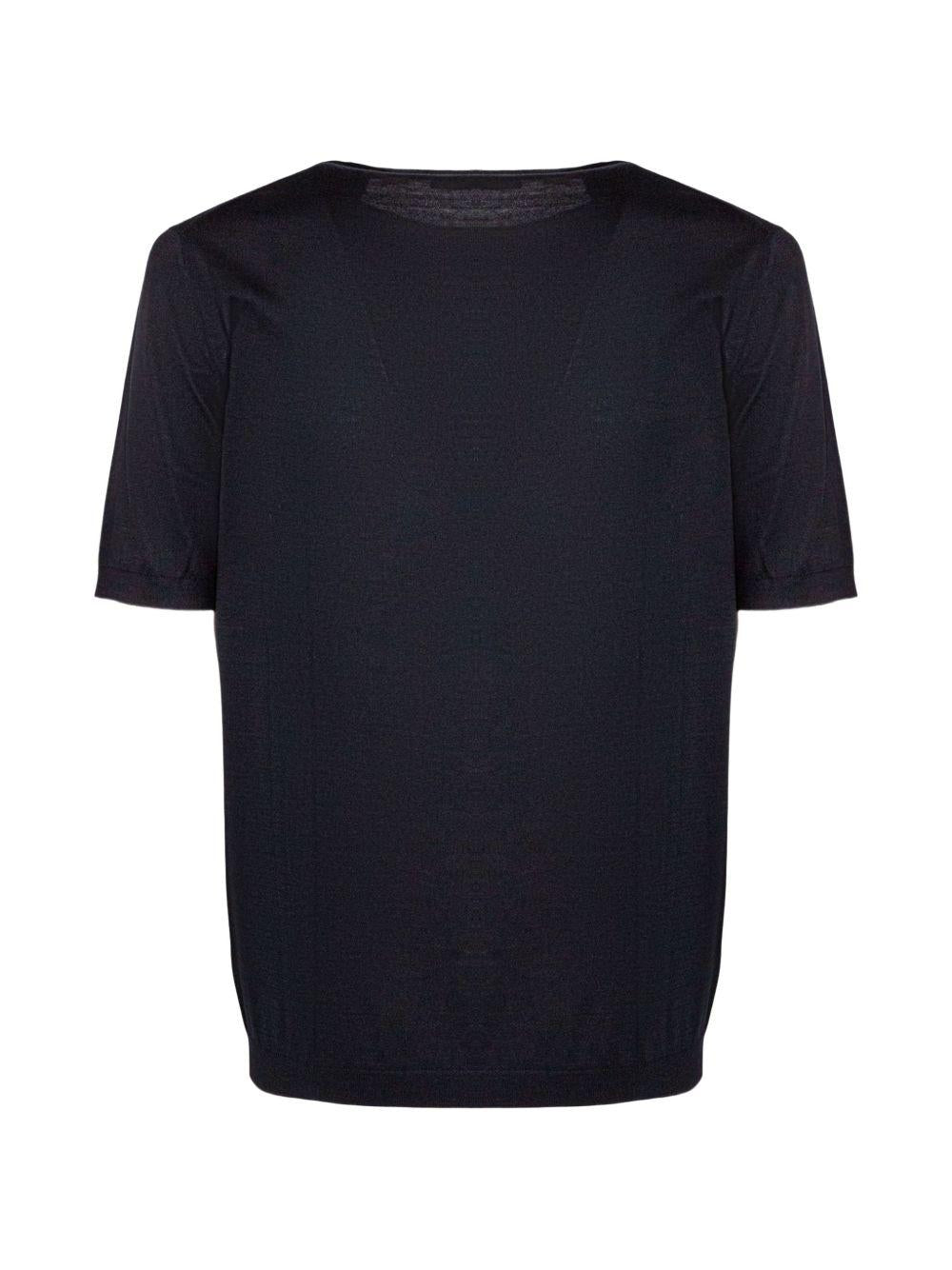 T-shirt in maglia a maniche corte  in nero Kangra - uomo 