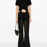 T-shirt con fiocco in nero Simone rocha - donna 