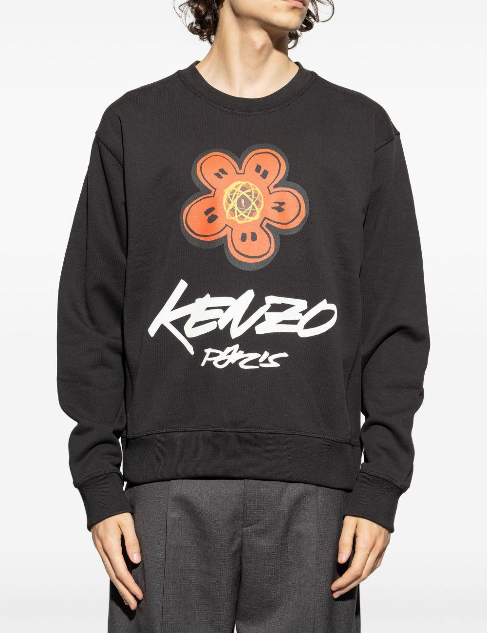 Felpa con stampa floreale Boke in nero Kenzo - uomo 