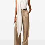 Top Lavalliere con foulard in avorio 