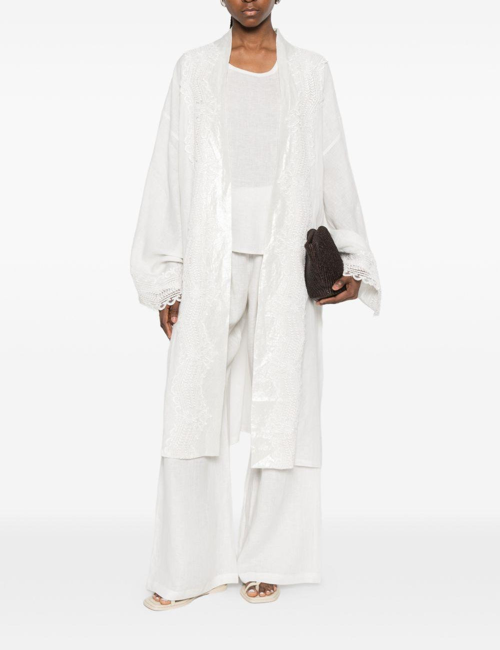 Kimono in pizzo in bianco Maurizio - donna 