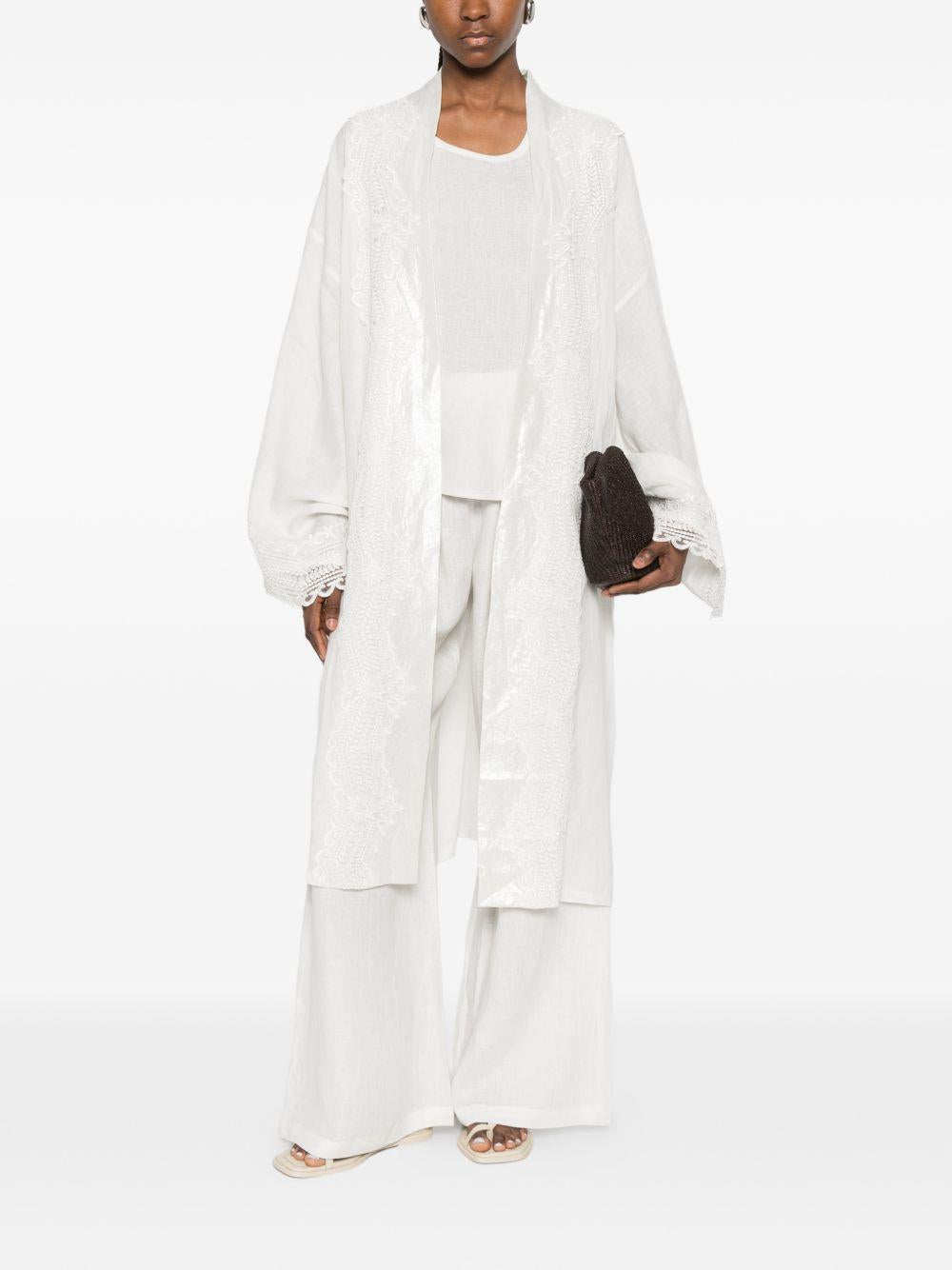 Kimono in pizzo in bianco Maurizio - donna 